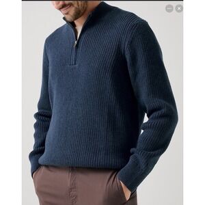 Pact Quarter-Zip Sweater Mens Medium Navy Blue New With Tags
